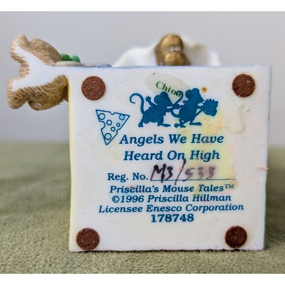 1996 Mouse Tales Hillman Angels We Have Heard on High Christmas Figurine Enesco - Picture 10 of 10